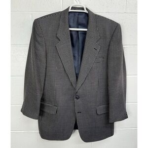 Petrocelli 2 Button 100% Wool Blazer / Mini Houndstooth Check / Men's 44L